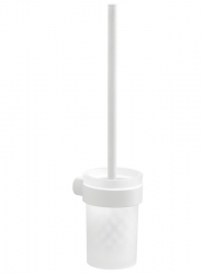 Gedy PIRENEI WC kartáč na zeď bílá mat/sklo satin