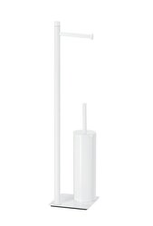 Gedy TRILLY stojan s držákem na toaletní papír a WC štětkou hranatý bílá matná