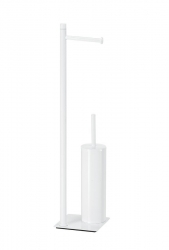 Gedy TRILLY stojan s držákem na toaletní papír a WC štětkou hranatý bílá matná