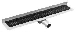 Gelco Manus Black Sprchový odtokový žlab ke stěně s roštem 750x112x55mm
