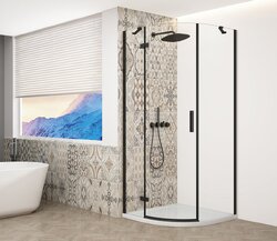 Gelco Sprchový kout 90x90cm Trinity Black R550 černý profil čiré sklo levé