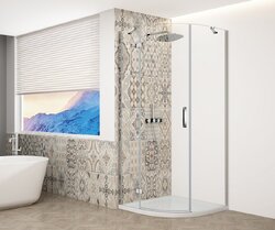 Gelco Sprchový kout 90x90cm Trinity Chrome R550 profil chrom čiré sklo levé