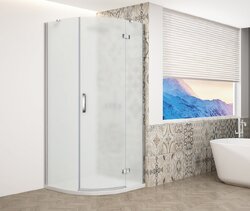 Gelco Sprchový kout 90x90cm Trinity Chrome R550 profil chrom matné sklo pravé