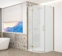 Gelco Sprchový kout 90x90cm Trinity Gold Matt R550 zlatý profil matné sklo levé