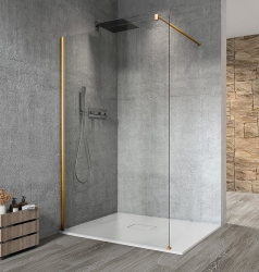 Gelco Vario Gold Matt Sprchová zástěna Walk-In ke stěně 1200mm čiré sklo