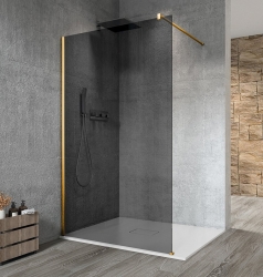 Gelco Vario Gold Matt Sprchová zástěna Walk-In ke stěně 1200mm kouřové sklo