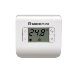 Giacomini K494 Prostorový termostat, oddělené relé 5(3)A/250V, bateriové napájení
