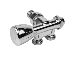 Giacomini T358M Čtyřcestný termostatický ventil rohový, leštěný chrom, 1/2" x 16 levý