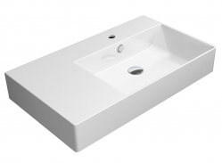 GSI KUBE X Umyvadlo 80x47 cm, s odkladnou plochou vlevo, bílá ExtraGlaze
