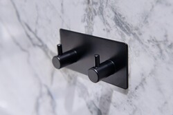 Hopa Dvojitý věšák na nalepení 3M, kov černá barva