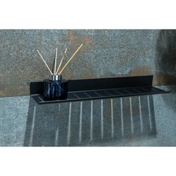 Hopa Koupelnová kovová polička na nalepení 3M, 49,5x12x4,6 cm , černá barva