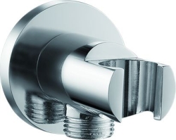 Hopa Kulatý vývod ze stěny s držákem sprchy, mosaz/chrom - BAPG3005