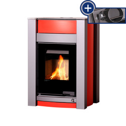 Náhled obrázku: HS Flamingo Krbová kamna s výměníkem AQUAFLAM VARIO ® KALMAR 11/5kW červená 