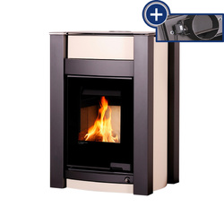 Náhled obrázku: HS Flamingo Krbová kamna s výměníkem AQUAFLAM VARIO ® KALMAR 11/5kW krémová 