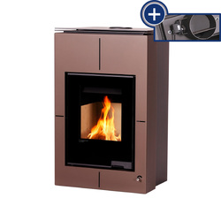 Náhled obrázku: HS Flamingo Krbová kamna s výměníkem AQUAFLAM VARIO ® SAPORO 11/7kW hnědá - sametová 