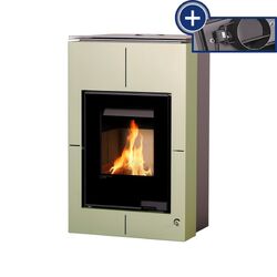 Náhled obrázku: HS Flamingo Krbová kamna s výměníkem AQUAFLAM VARIO ® SAPORO 11/7kW olivová 