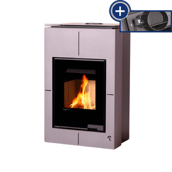Náhled obrázku: HS Flamingo Krbová kamna s výměníkem AQUAFLAM VARIO ® SAPORO 11/7kW šedá 
