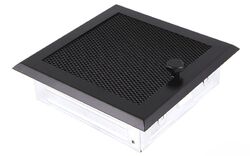 HS Flamingo Krbová mřížka 16x16cm s žaluzií černá HSF06-065