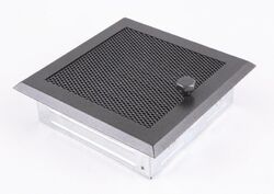 HS Flamingo Krbová mřížka 16x16cm s žaluzií grafit - HSF06-231