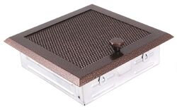 HS Flamingo Krbová mřížka 16x16cm s žaluzií stará měď HSF06-073