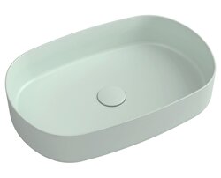 Isvea Infinity Oval Umyvadlo na desku 55x36 cm, matná zelená mint - 10NF65055-2T