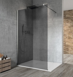 Jednodílná zástěna Walk-In 120 cm ke stěně Gelco VARIO CHROME, kouřové sklo