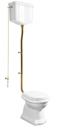 Kerasan RETRO WC mísa s nádržkou, spodní odpad, bílá-bronz - WCSET17-RETRO-SO