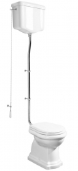 Kerasan RETRO WC mísa s nádržkou, spodní odpad, bílá-chrom - WCSET15-RETRO-SO