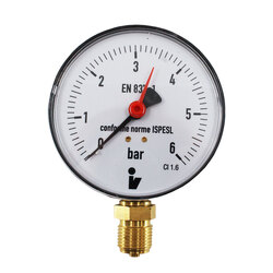 Klum Tlakoměr 100 mm, 0 - 6bar, spodní vývod 1/2\"