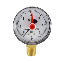 Klum Tlakoměr 50 mm, 0 - 6bar, spodní vývod 1/4"