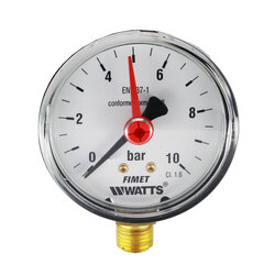 Klum Tlakoměr 63 mm, 0 - 10bar, spodní vývod 1/4\"
