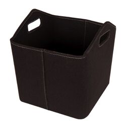 Náhled obrázku: Koš na dřevo HS Flamingo plstěný, černý 