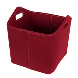 Koš na dřevo plstěný HS Flamingo, červený