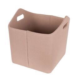 Koš na dřevo plstěný HS Flamingo, krémový