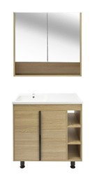 Koupelnová sestava s umyvadlem a zrcadlovou skříňkou Naturel Lucca 79x70x45 cm dub mat LUCCASET80D