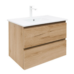 Koupelnová skříňka 2 zásuvková s umyvadlem a baterií SAT B-Way 79x50x45 cm dub mat BWAY280OAKU4B2