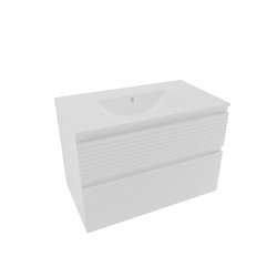 Koupelnová skříňka 2 zásuvková s umyvadlem Naturel Savona 78x53x44,8 cm bílá lesk SAVONA280BI