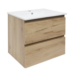 Koupelnová skříňka 2 zásuvková s umyvadlem SAT B-Way 59x50x45 cm dub mat BWAY260OAKU4BI