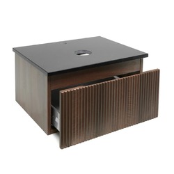 Koupelnová skříňka s deskou z umělého kamene SAT Evolution 58x30x44,8 cm ořech mat SATEVO60NATK