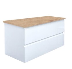 Koupelnová skříňka s krycí deskou SAT B-Way 99x50x45 cm bílá lesk