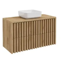 Koupelnová skříňka s krycí deskou SAT Delano 100x56x46 cm dub mat DELANO100ZDDE