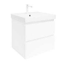 Koupelnová skříňka s umyvadlem a baterií SAT B-Way 59x50x45 cm bílá lesk BWAY260WU1BBI