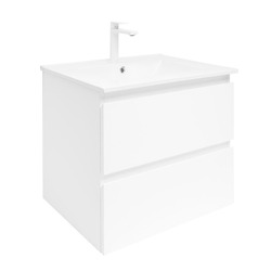 Koupelnová skříňka s umyvadlem a baterií SAT B-Way 59x50x45 cm bílá lesk BWAY260WU4B2