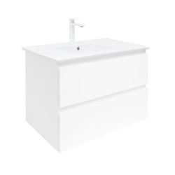 Koupelnová skříňka s umyvadlem a baterií SAT B-Way 79x50x45 cm bílá lesk BWAY280WU4B2