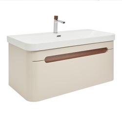 Náhled obrázku: Koupelnová skříňka s umyvadlem a baterií SAT Fusion 97,5x43x45 cm pískově béžová mat SATFUSION100BEMWBA 