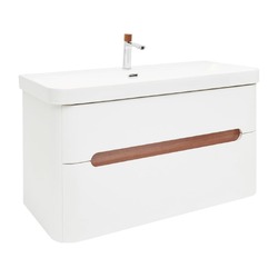 Koupelnová skříňka s umyvadlem a baterií SAT Fusion 97,5x53x45 cm bílá matná SATFUSION2100WUBA