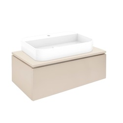 Koupelnová skříňka s umyvadlem a krycí deskou SAT Feel 100x30x46 cm béžová mat SATFEEL100BEDU