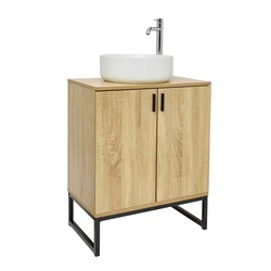 Koupelnová skříňka s umyvadlem Ceramia Easy 60x73x36 cm světlý dub lesk EASYUMDB4