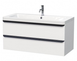 Koupelnová skříňka s umyvadlem Naturel Pavia 105x53x49 cm, bílá mat, chrom úchytka