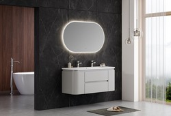 Náhled obrázku: Koupelnová skříňka s umyvadlem Naturel Shelley 119x50x45 cm bílá mat SHELLEY120W 